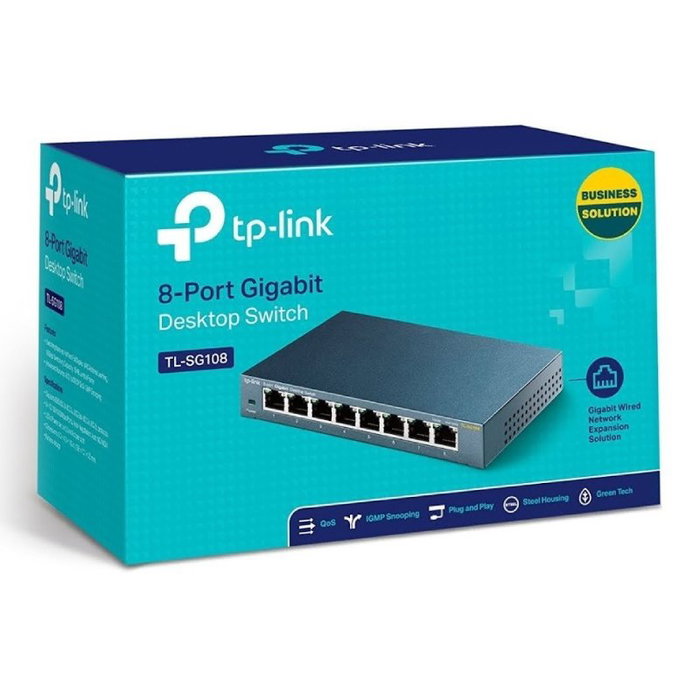 TP-Link TL-SG108 Conmutador Gigabit de 8 Puertos Negro
